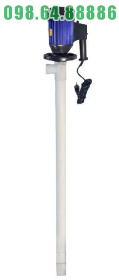 Bơm hóa chất ăn mòn cho phuy 200L, trục đứng PTFE model JDT-600W